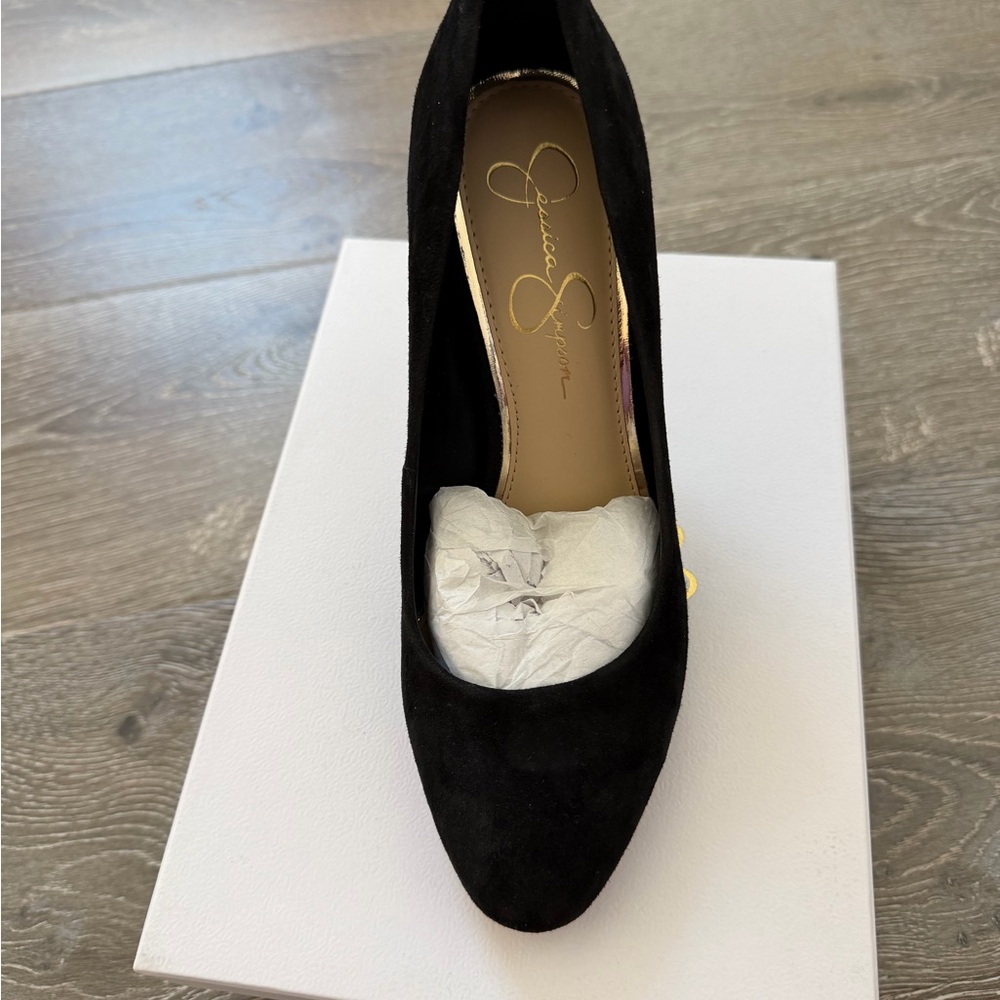 Jessica Simpson Black Suede Pointed Toe Pump